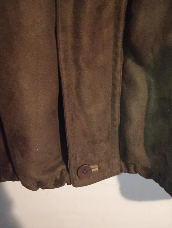 VTG 90s Rainforest Men's XL Dark Brown Suede Bomber Jacket Wool Lining - Picture 6 of 14